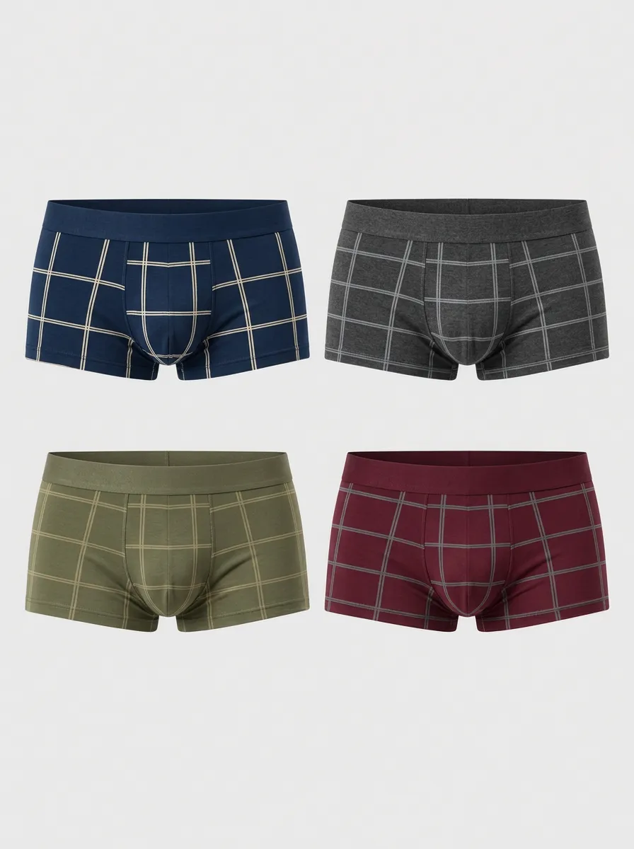 Men's Langley Plaid Boxer Briefs 4-Pack