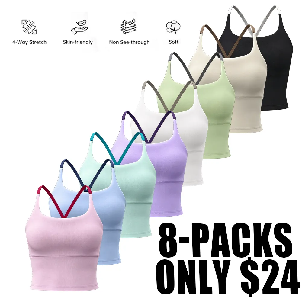 Women's Plain Criss Cross Sports Top