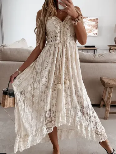 Polished Refined Women's Lace Midi Dress