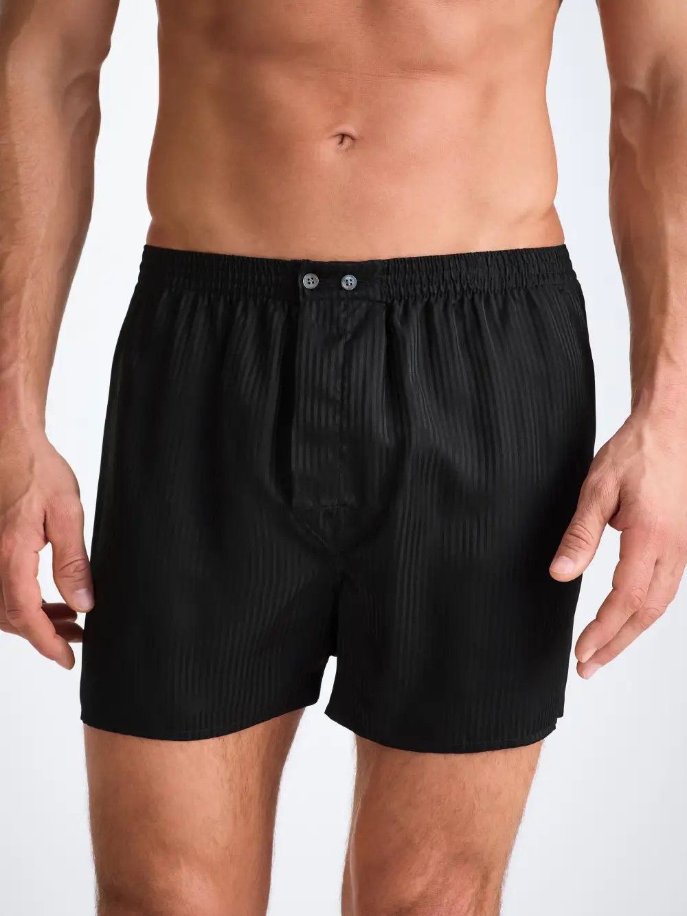 Refined Silk Satin Stripe Boxers