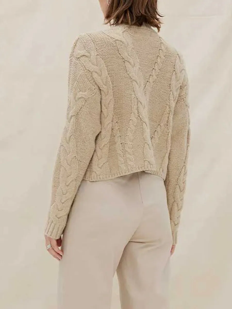ROUND NECK DROPPED SHOULDER SWEATER