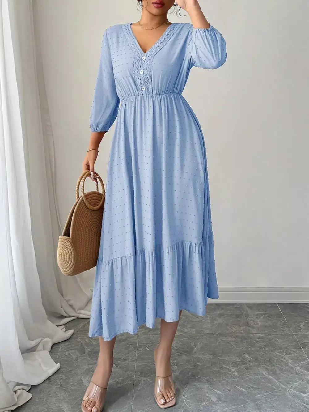 Lightweight Feel Ruffle Midi Dress