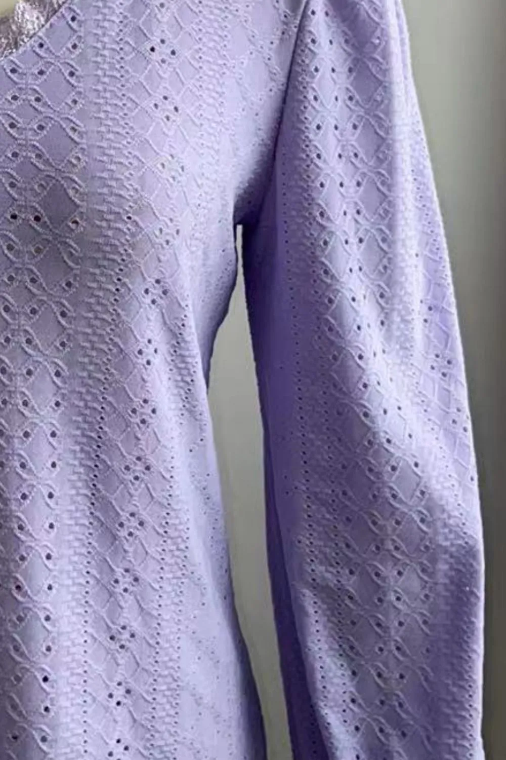 Everyday Soft Eyelet V-Neck Blouse