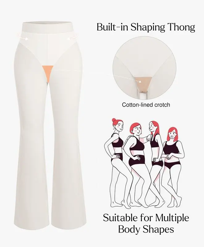 Shapewear Executive High Waisted Wide-Leg Ponte Pants with Tummy Control