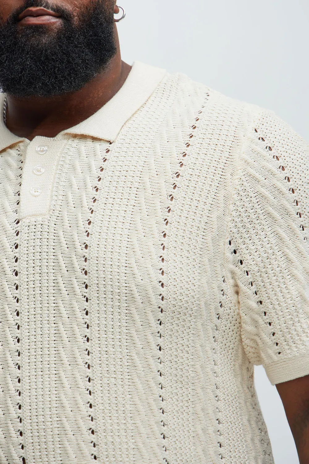 Boho Fold Down Collar Knitted Polo