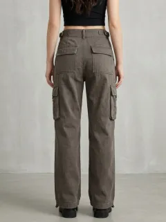 Streamlined Geometric Pattern Shape Women's Multi Pocket Cargo Pants