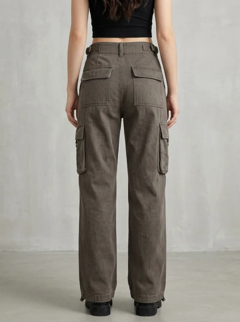 Streamlined Geometric Pattern Shape Women's Multi Pocket Cargo Pants