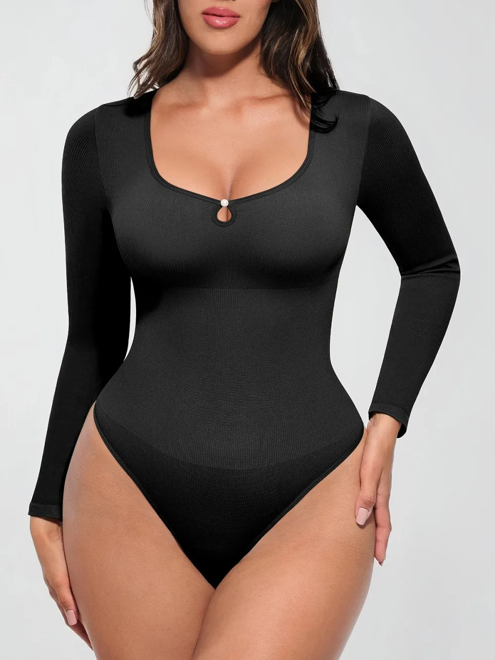 Seamless Ribbed Shaping Bodysuit