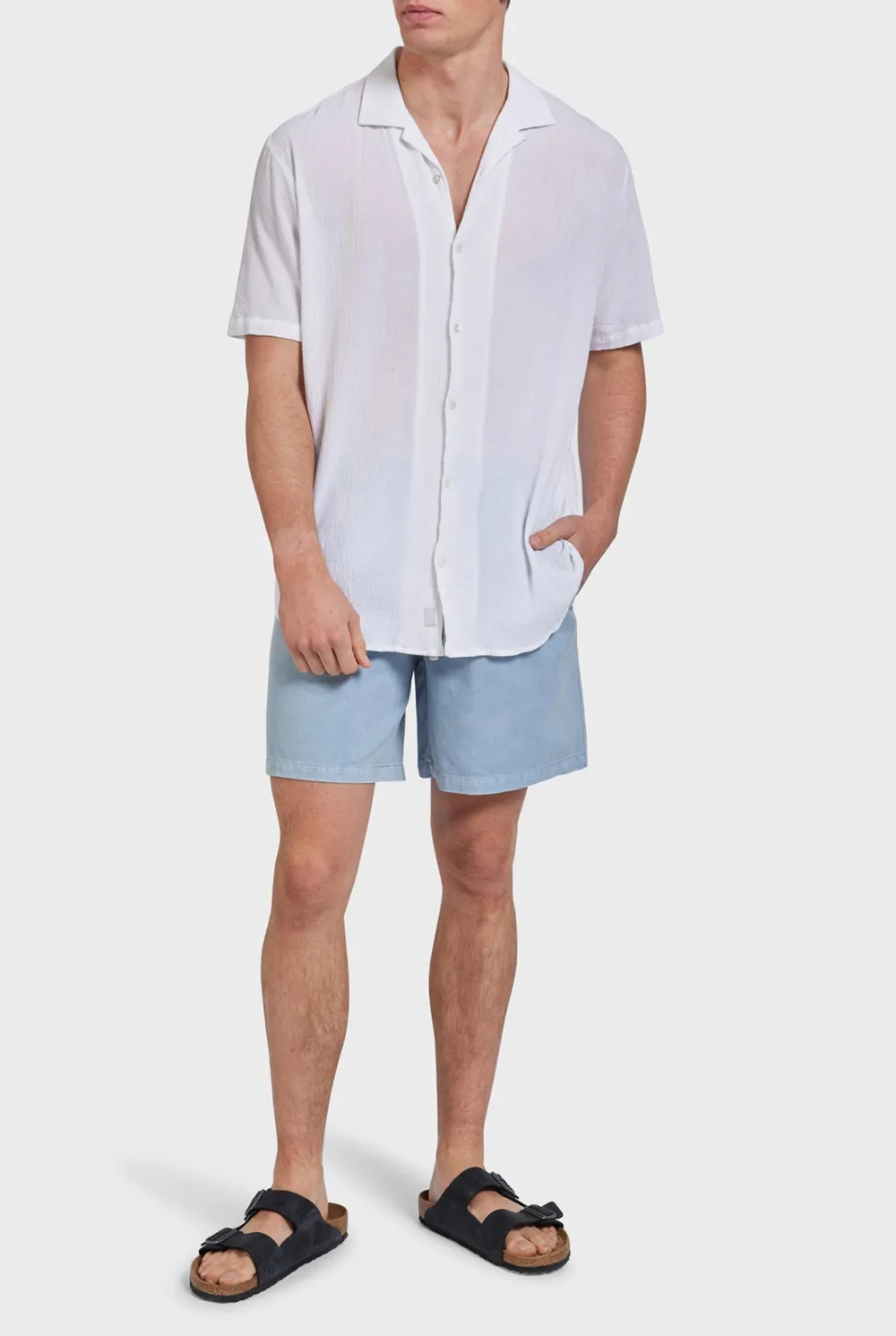 Gray Garment Dyed Shorts