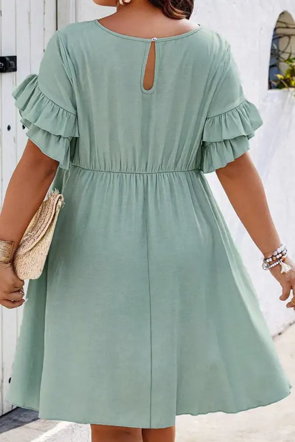 Ruffle Flared Mini Dress