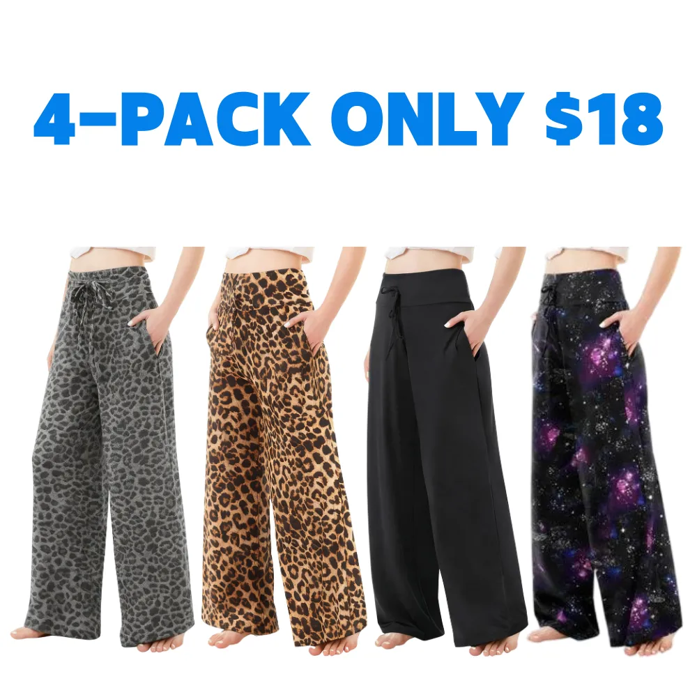 Women's Wide Leg Pants with Pockets – High waisted Loose Fit Sweatpants for Yoga