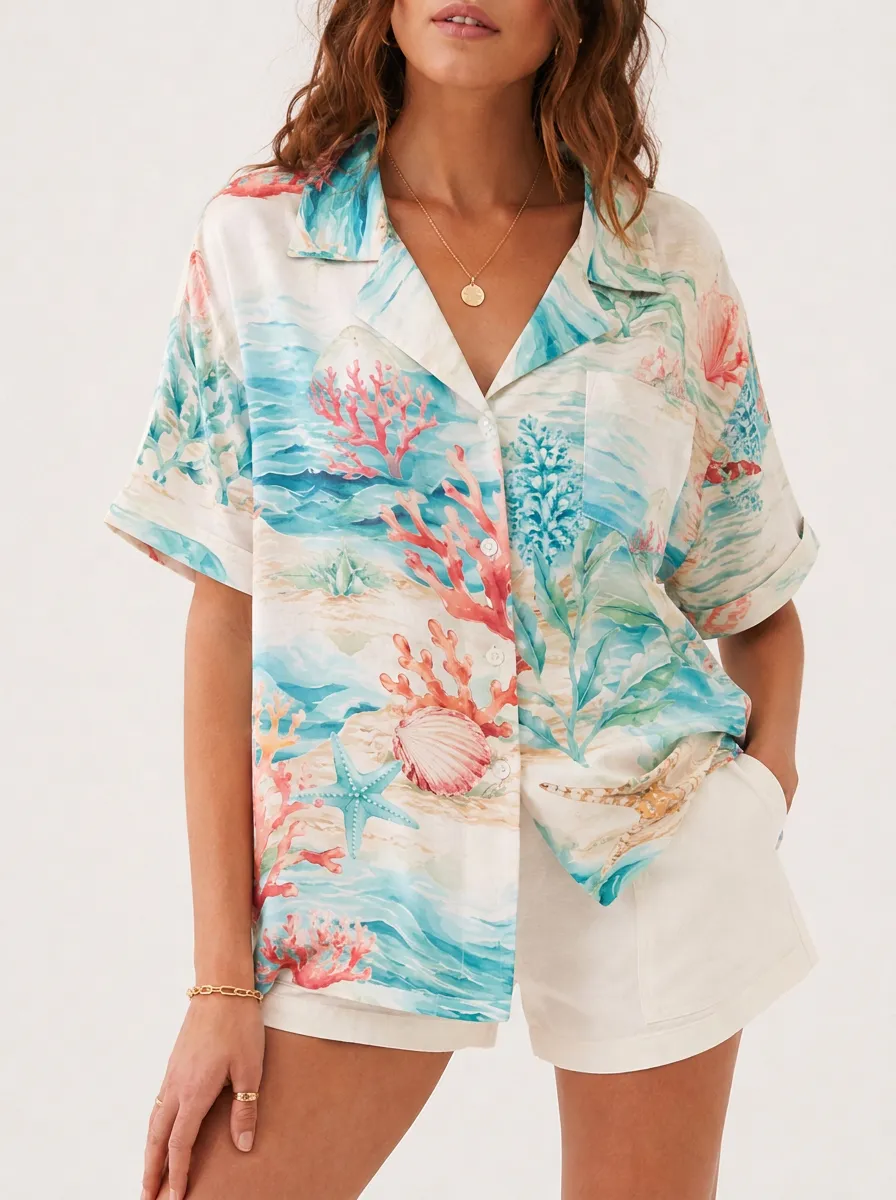Women's Coastal Print Everyday Shirt