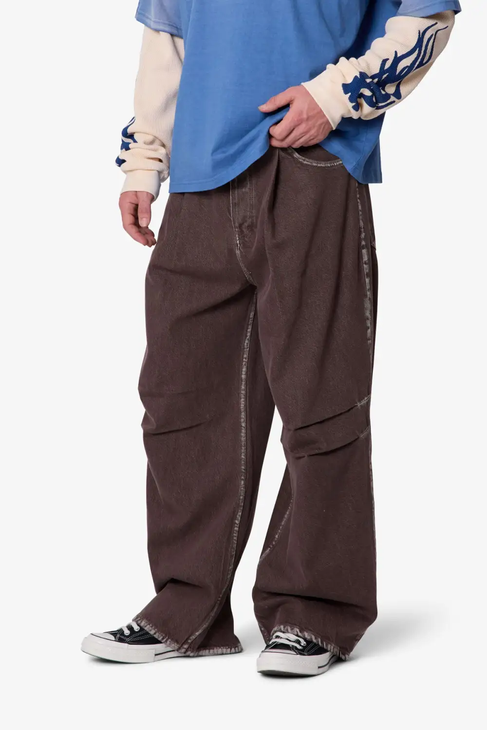Everyday Raw Finish Pleated Jeans