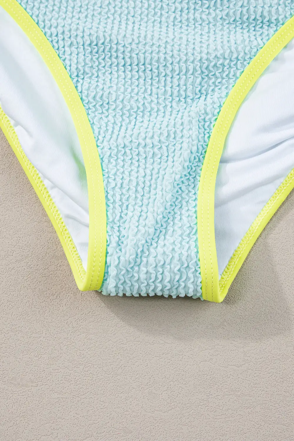 Blocked Pattern High Waisted Bikini Swim Set