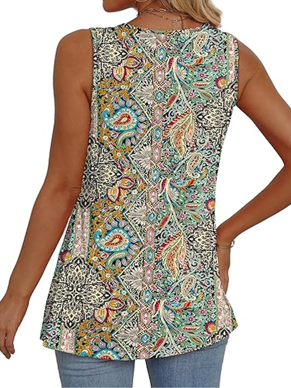 Womens Tank Tops 2025 Flowy Peplum Tops For Women Dressy Sleeveless V Neck Babydoll Tank Tops