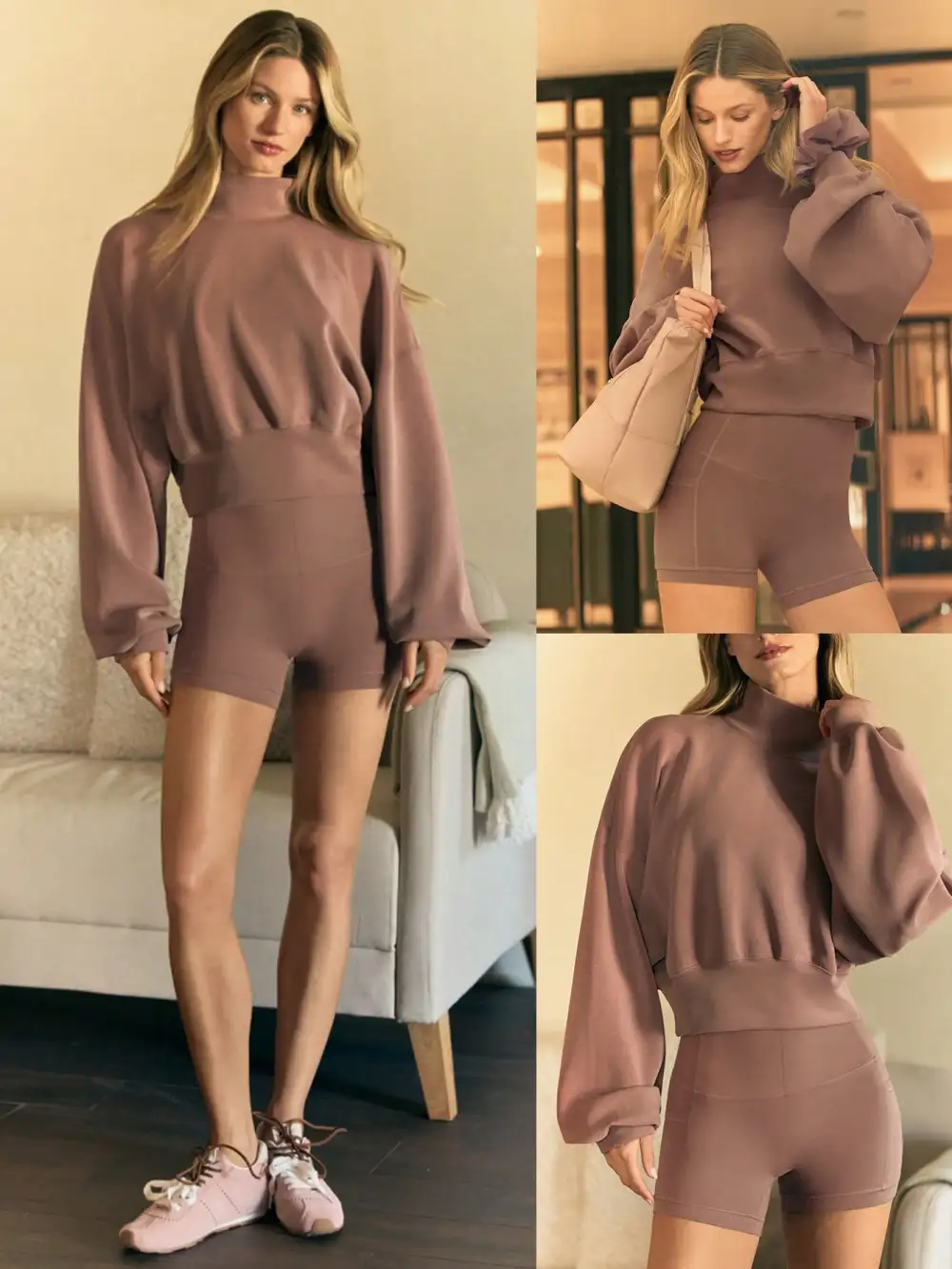 Soft And Comfortable Crewneck Sweatshirt Wide-Leg Pants Set
