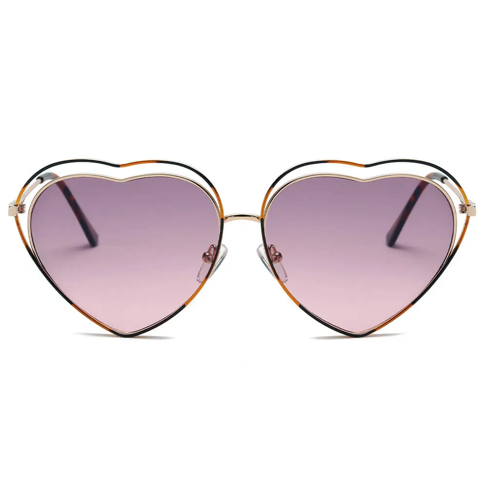 Fuzzy Heart Shape Frame Sunglasses