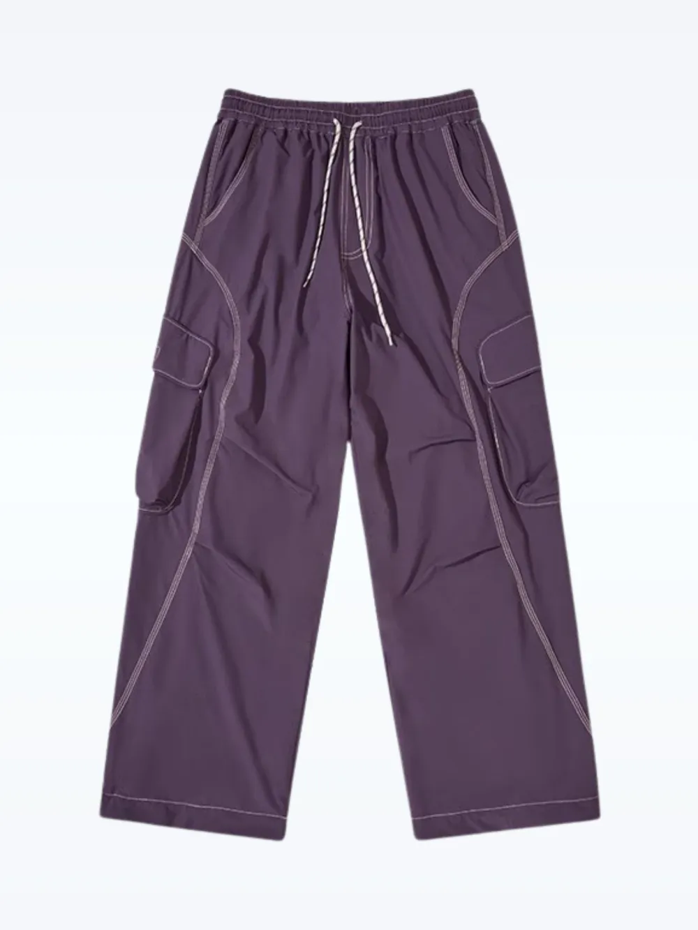 Water-Resistant Drawstring Reflective-Detail Cargo Pants