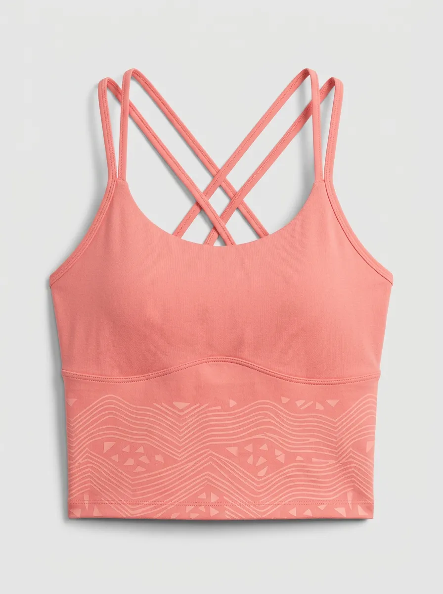 Women's Yoga Fitness Geometric Wave Printed Crop Top