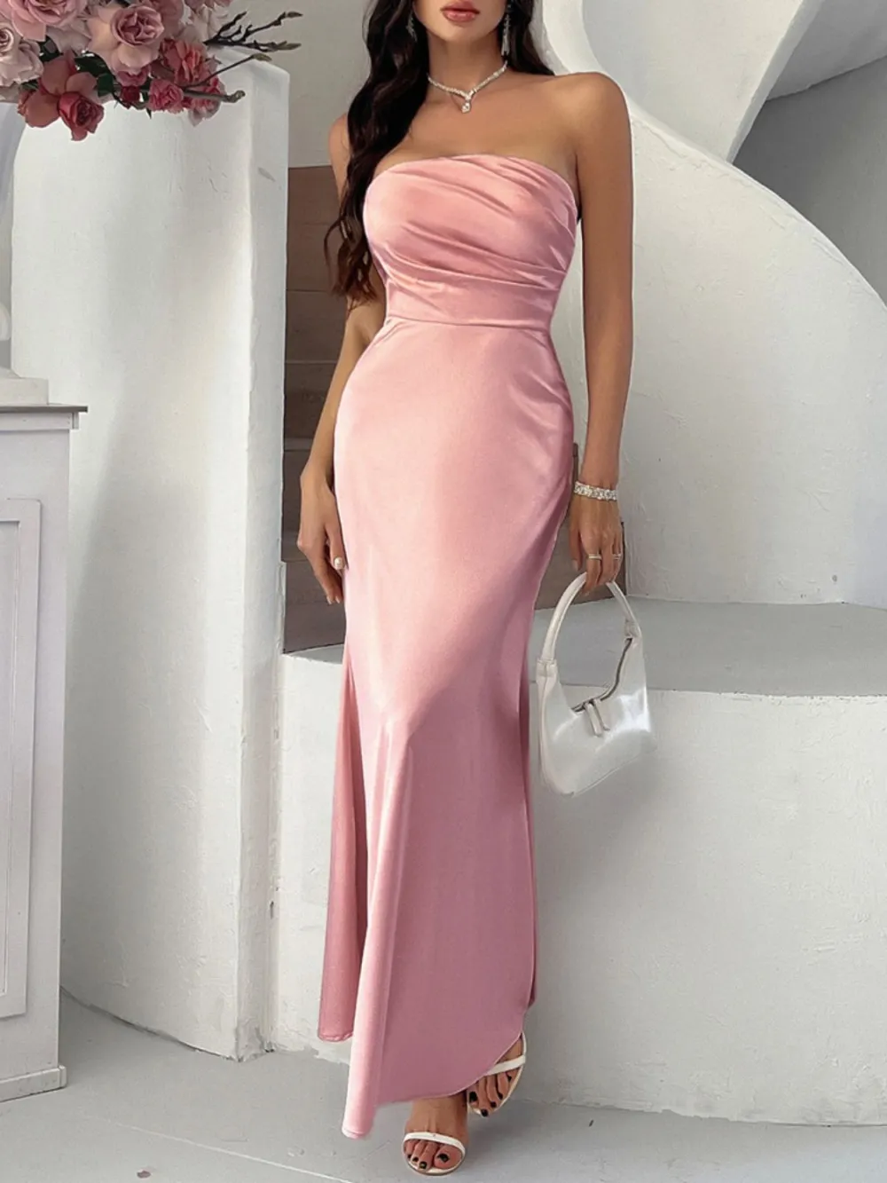 Classic Ruched Maxi Dress