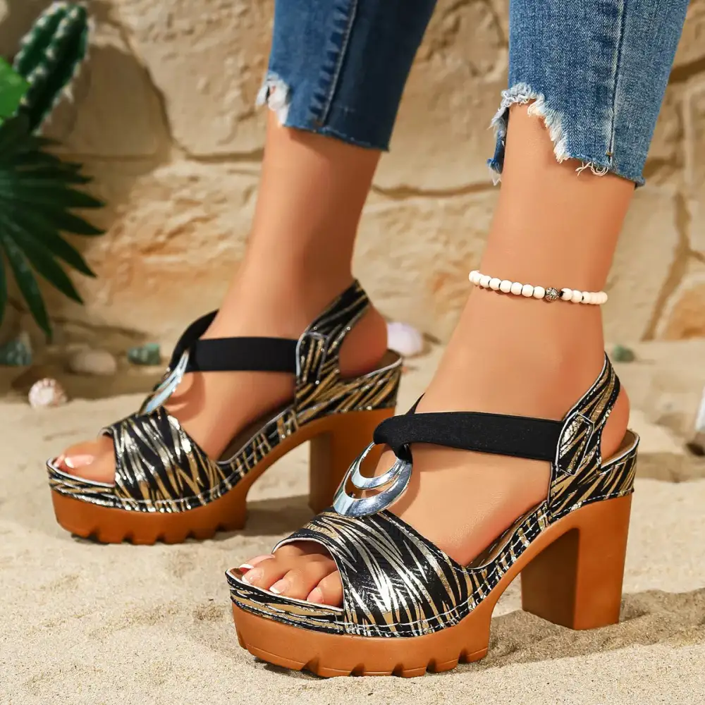 Refined Distinctive Everyday Open Toe Block Heel Sandals