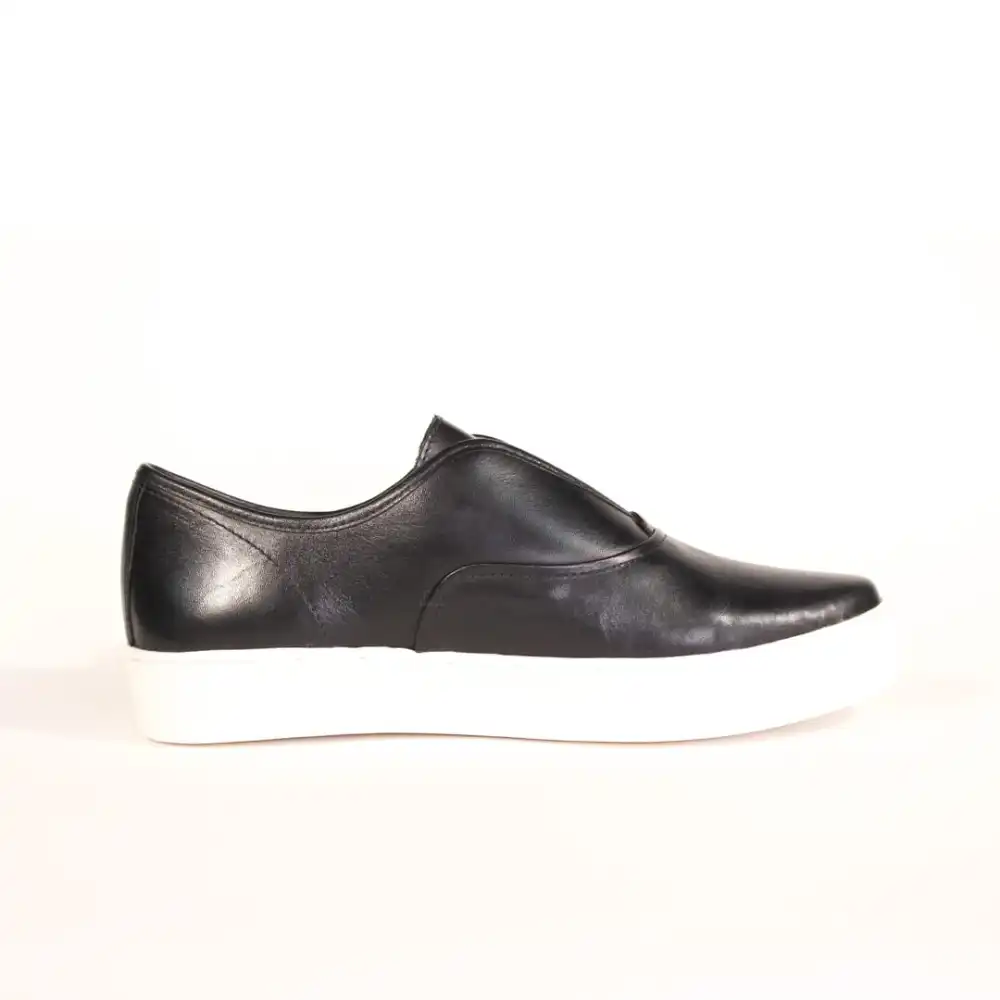 Laceless Leather Platform Sneakers