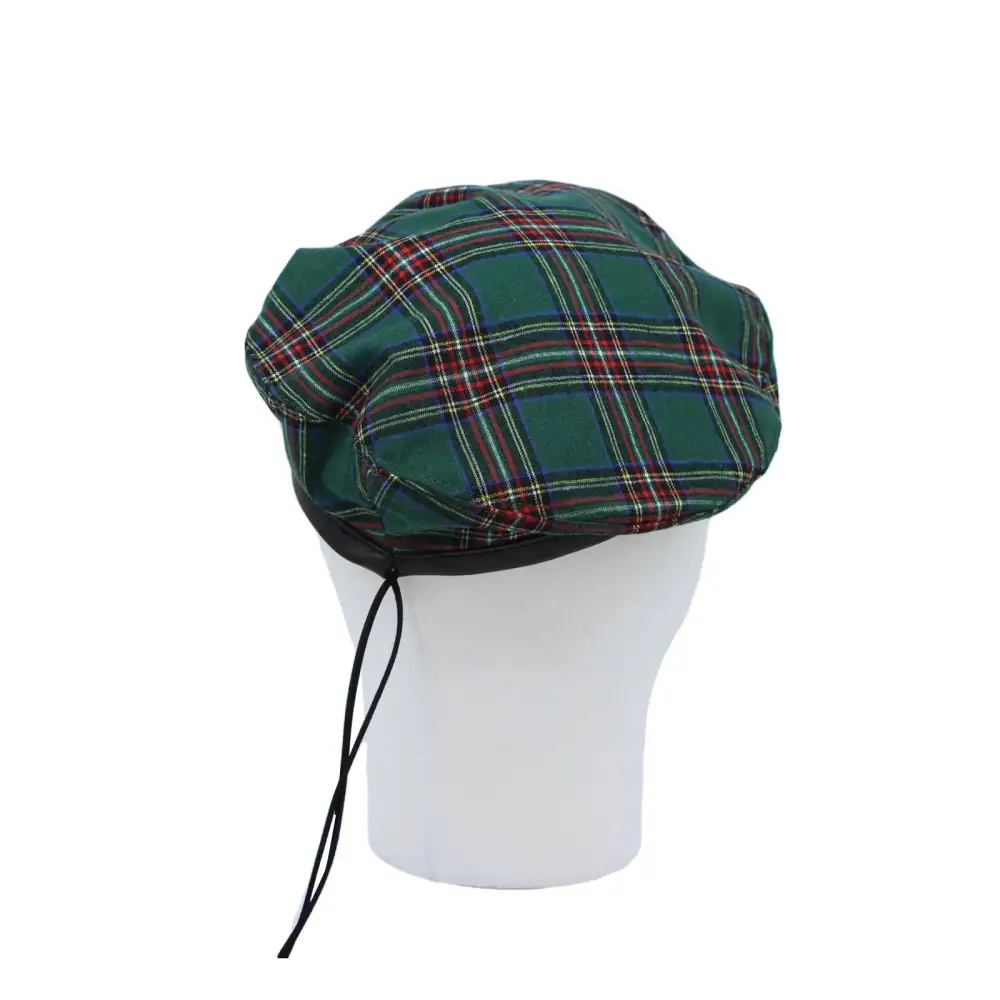 Cotton Plaid Beanie Hat