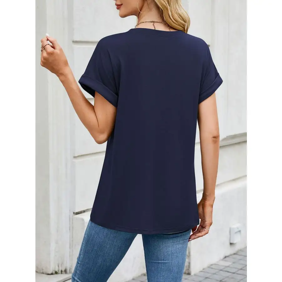 Polished Casual Rolled Sleeve T-shirt