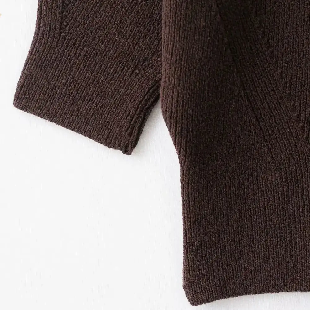 Flowy Knit Short Sleeve Sweater Blouse