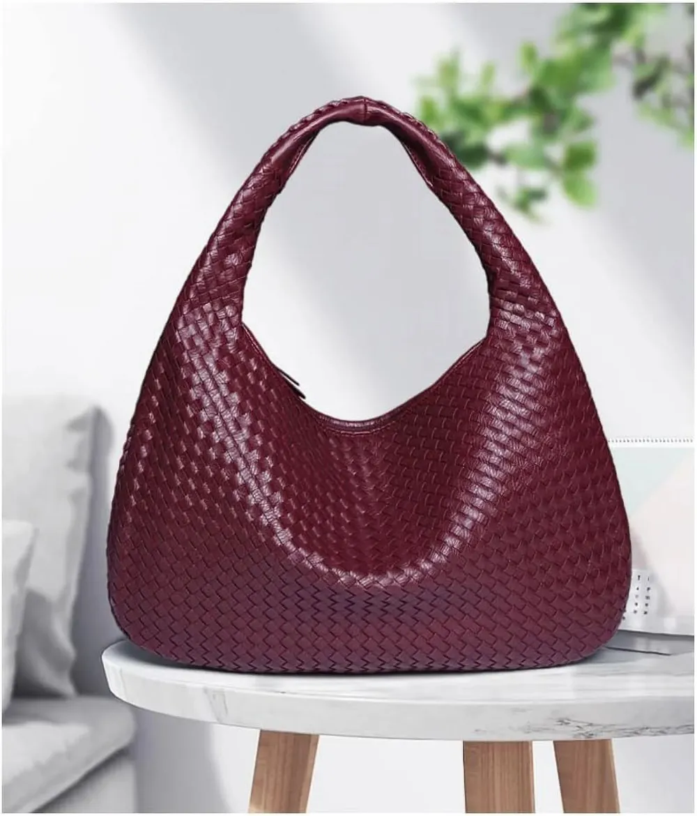 Leather Woven Handbag