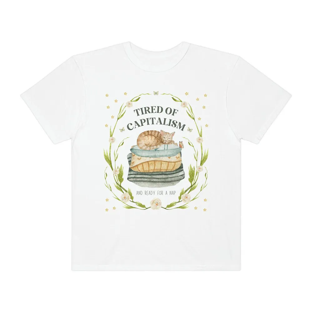Tired Of Capitalism Cat Graphic Tee