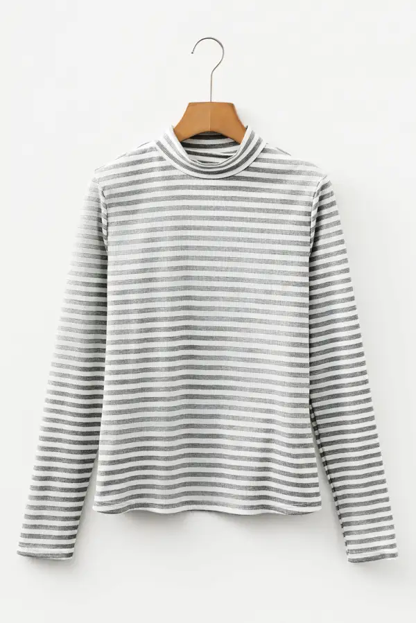 Striped Ribbed Long Sleeve Top