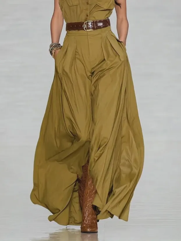 Resort Olive Belteded Maxi Dress