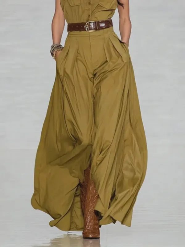 Resort Olive Belteded Maxi Dress