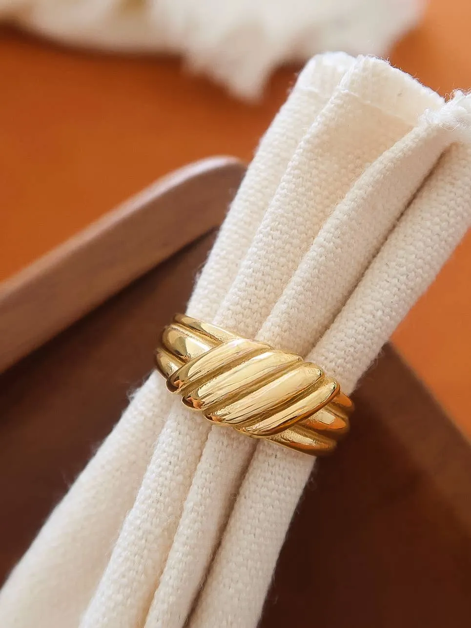 Twisted Sculptural Dome Ring