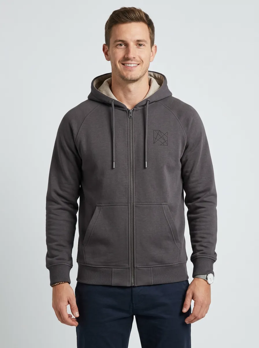 Active Geometric Zip-Up Look Men's Sport Jacket