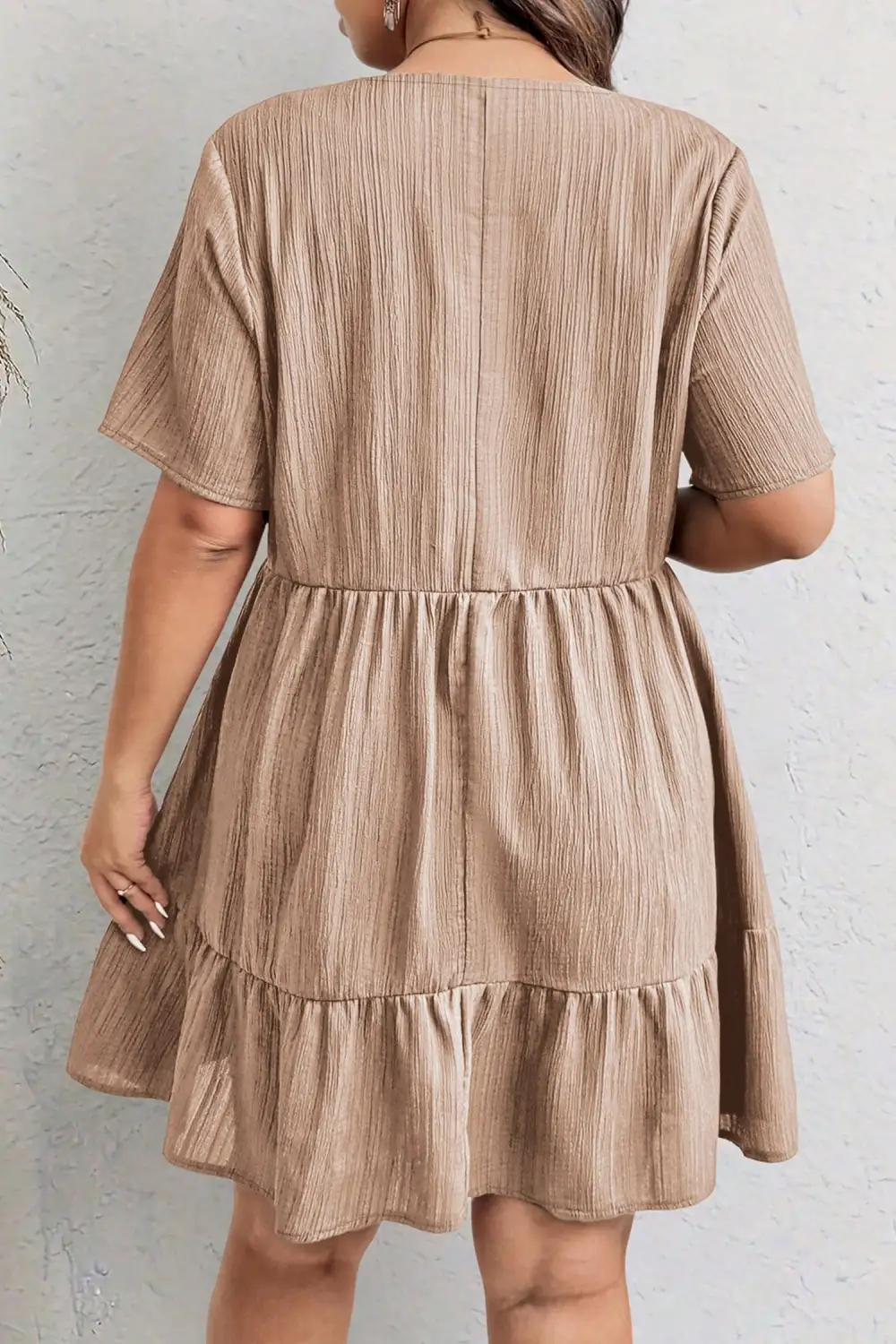 Ruffle Short Sleeve Dress Casual