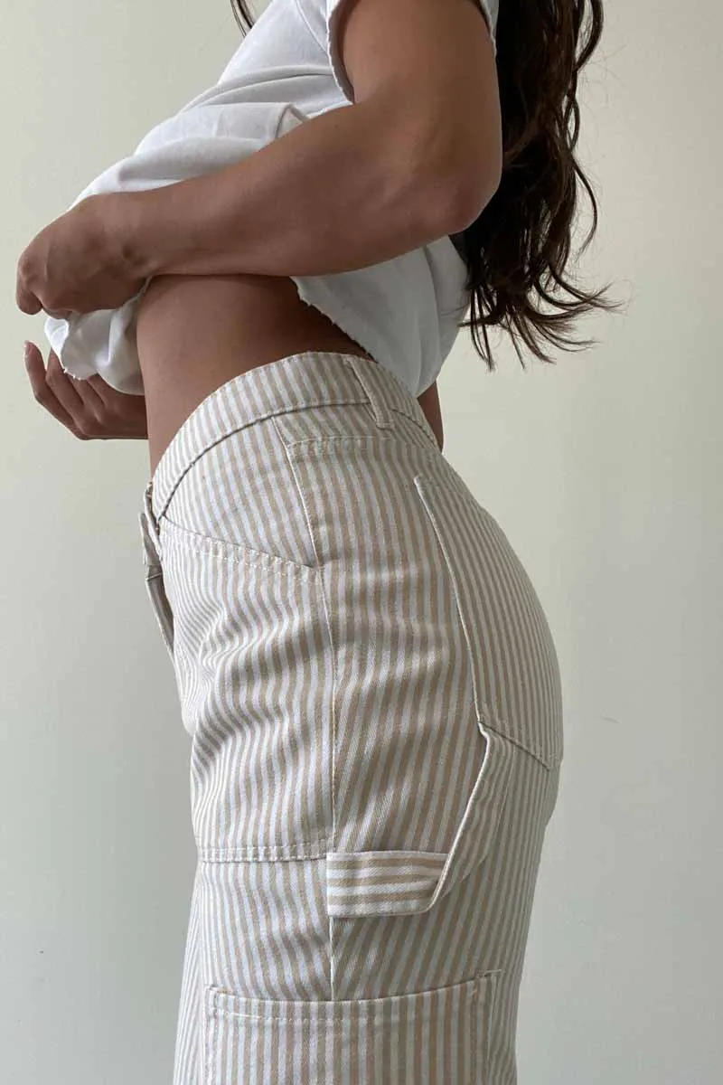 Striped Pocket Cargo Pants