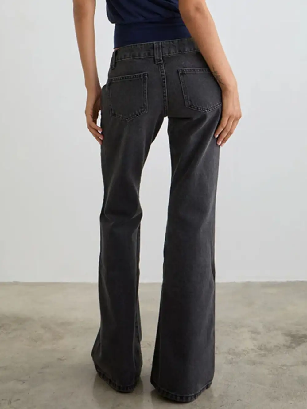 Sharp Low Rise Flare Leg Denim Jeans