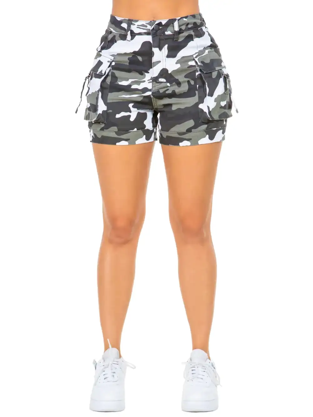 High-Waist Utility Cargo Shorts
