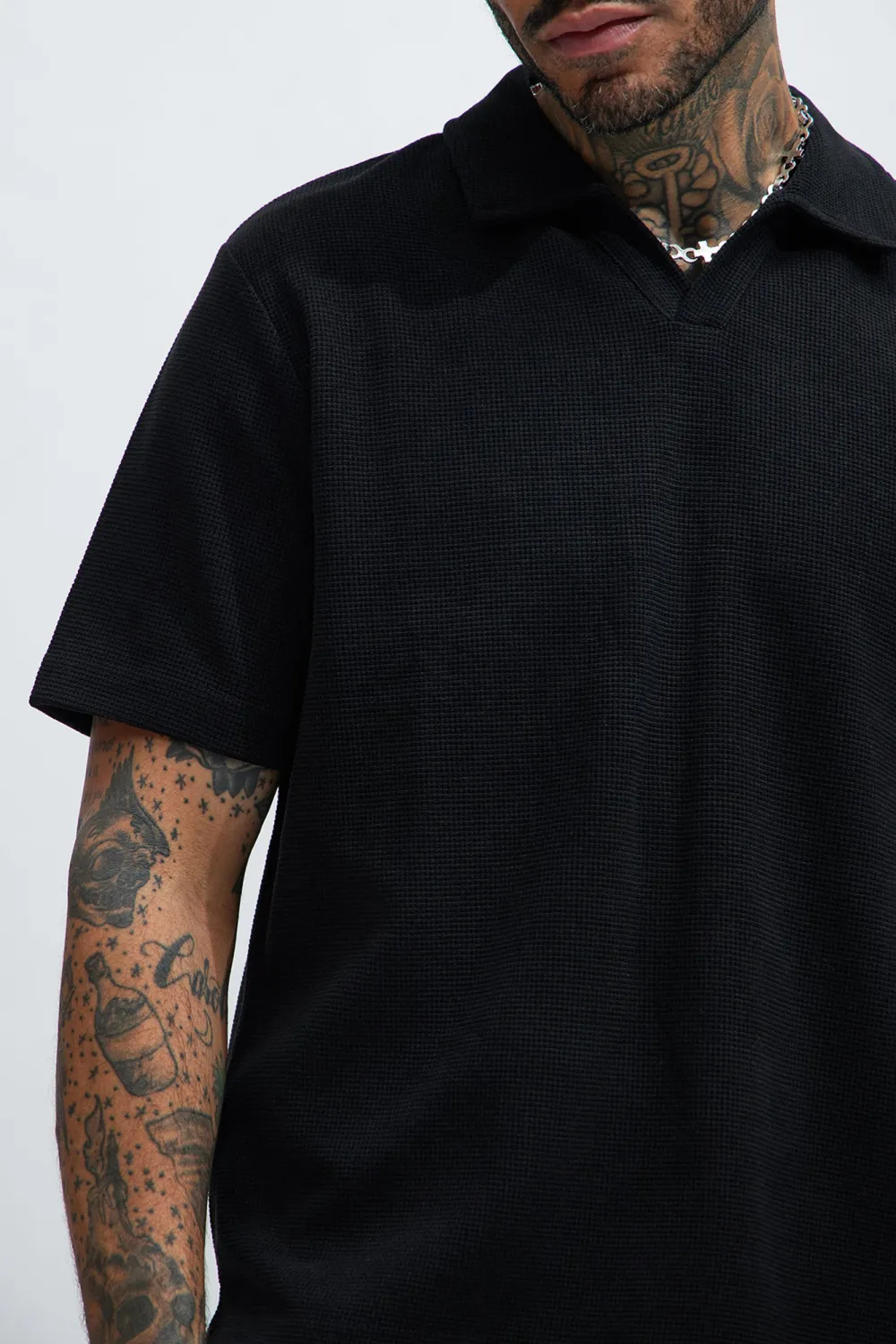 Casual Style Textured Polo Tops