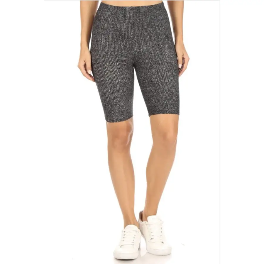 Buttery Soft Fun Print Bike Shorts - Herringbone
