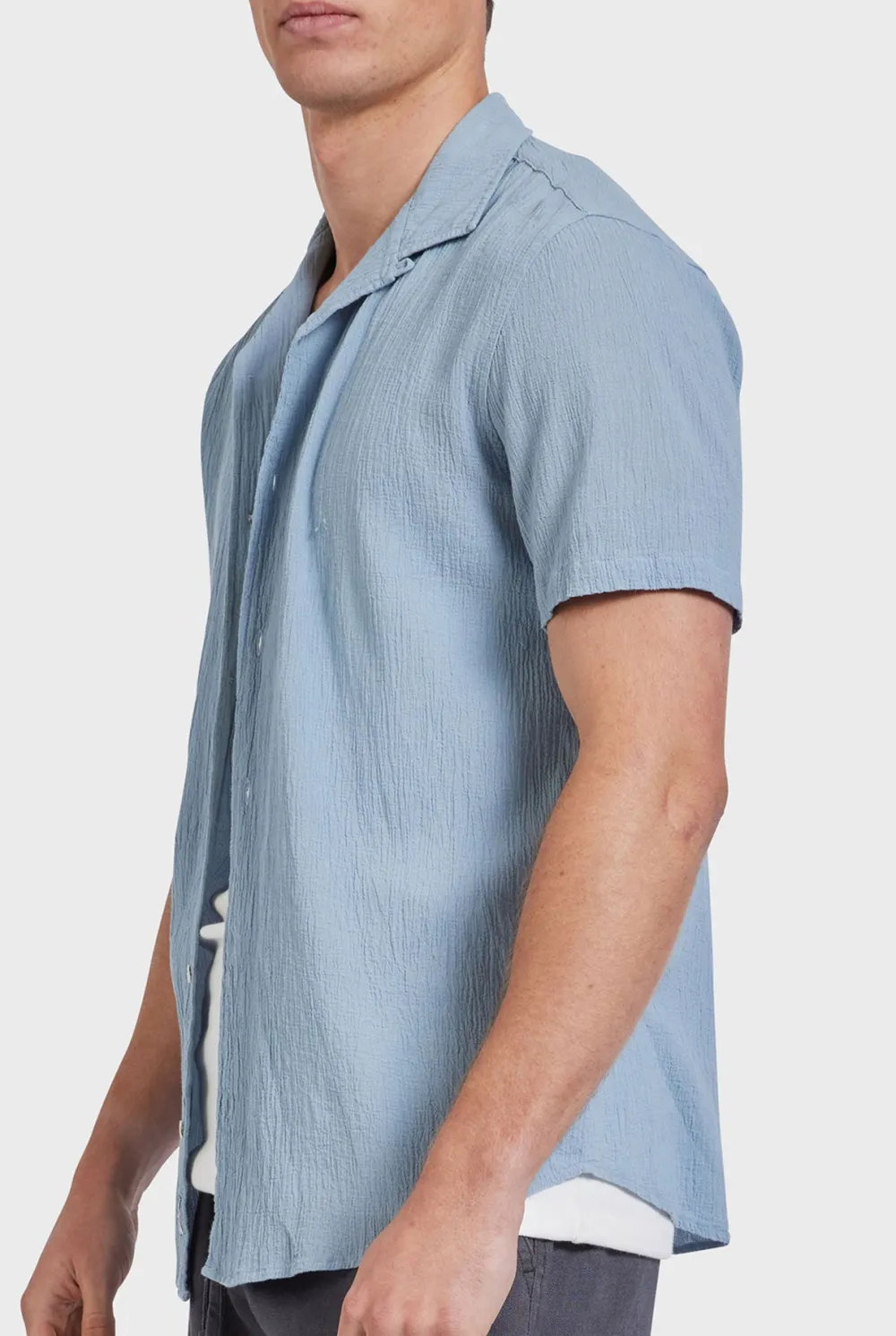 Peach Textured Short Sleeve Shirt