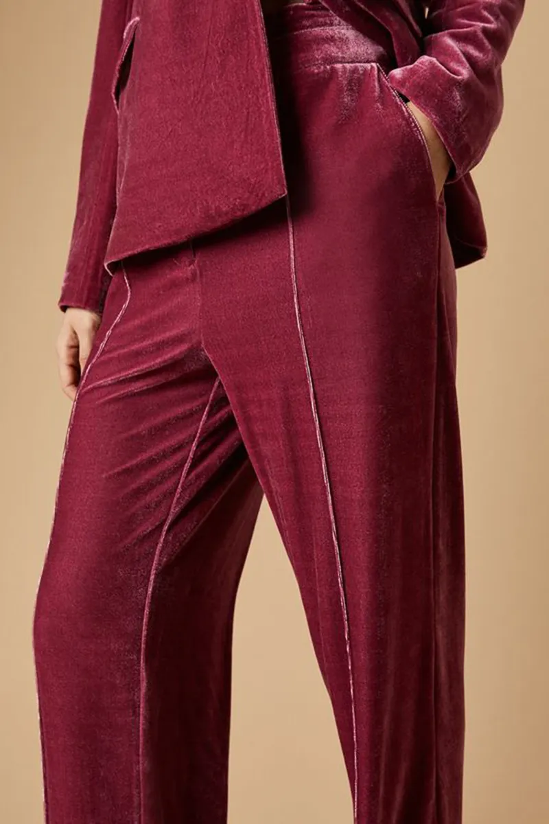 Casual Style Pink Wide Leg Trouser