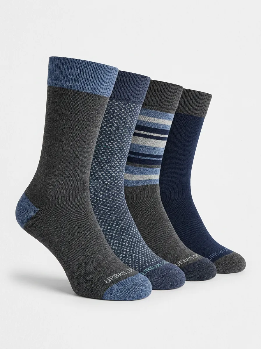 Men's Nature-Style Four Pair Socks
