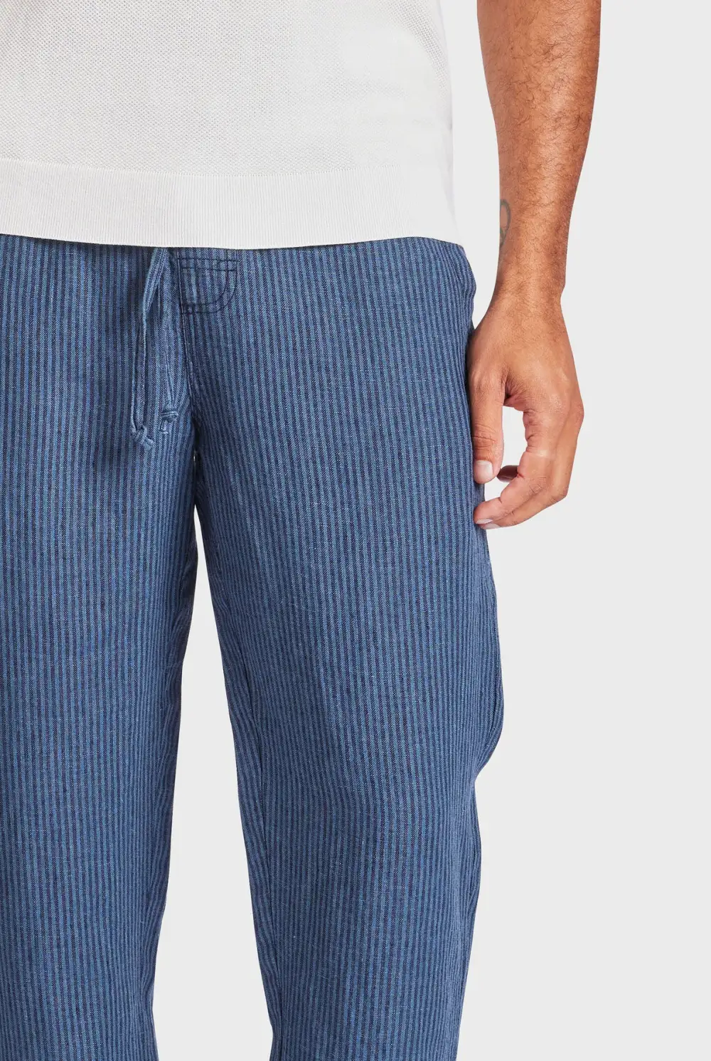 Riviera Linen Pant- Bluegrass/navy