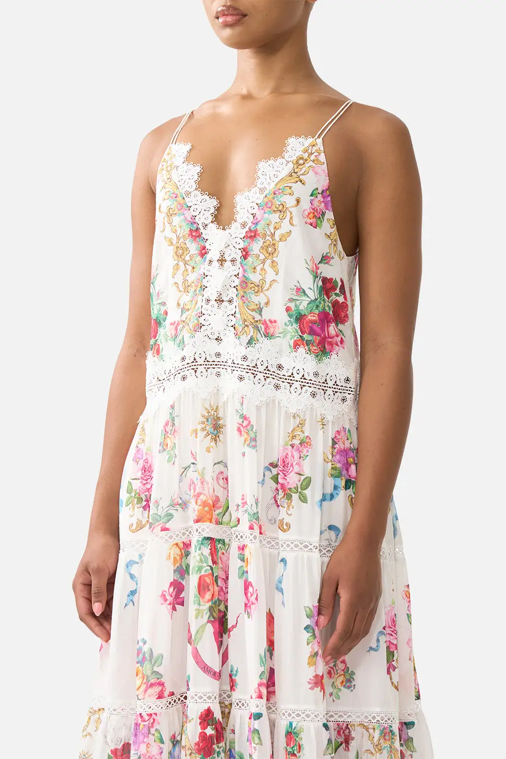 Printed Trapeze Tiered Dress