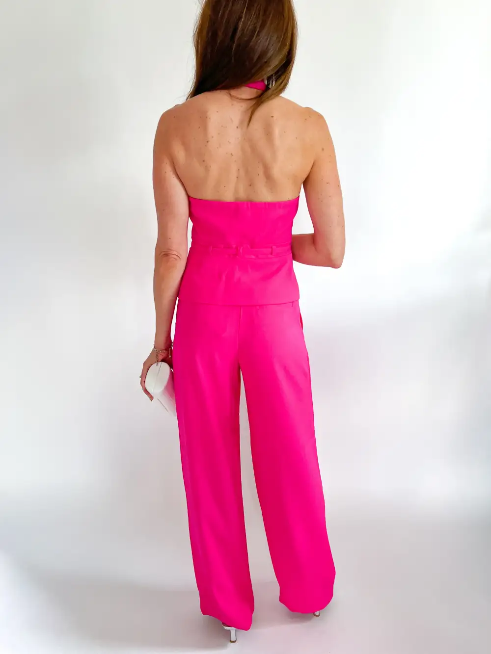 Textured Trousers Button Detail