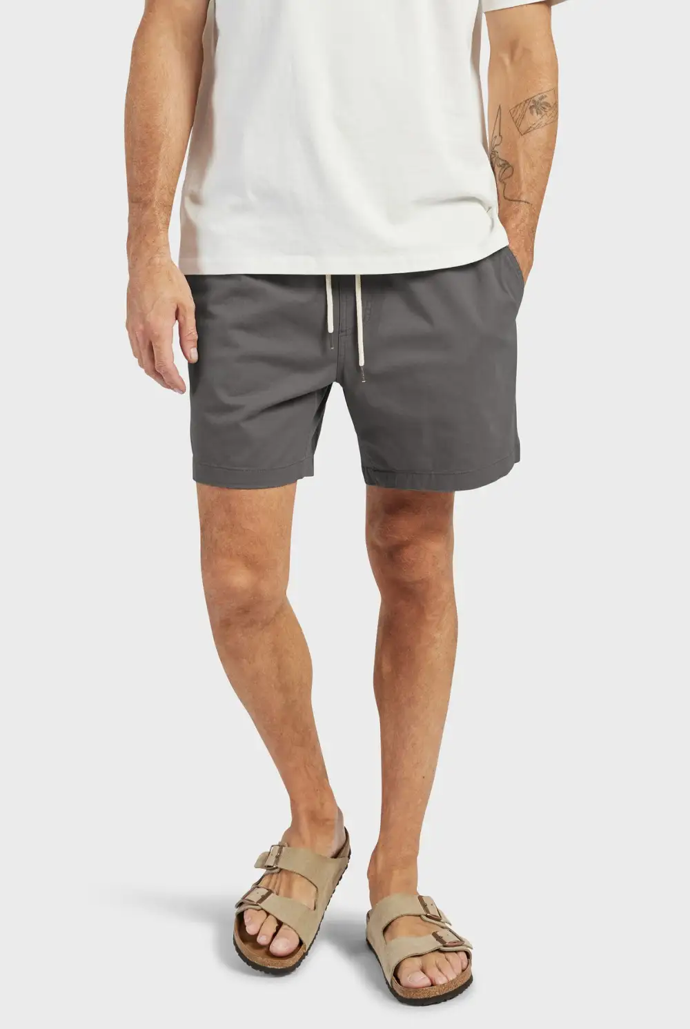 Khaki Cotton Drawstring Short