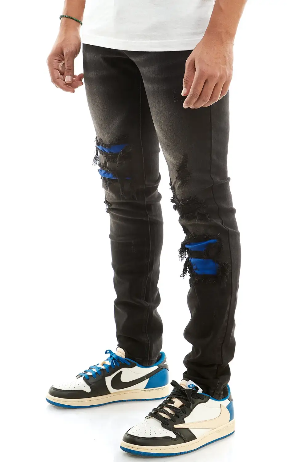 Men's Everyday Skinny Distressed Patchwork Jeans